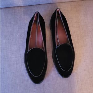Suit supply black velvet loafers
